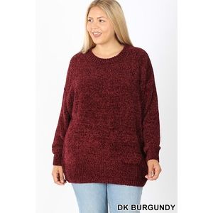 Plus Size Burgundy Sweater